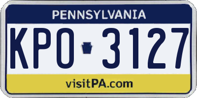 PA license plate KPO3127