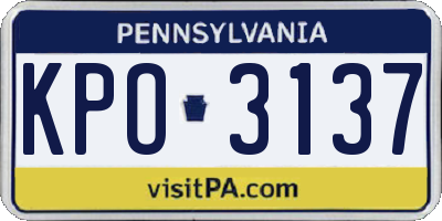 PA license plate KPO3137