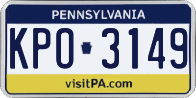 PA license plate KPO3149