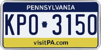 PA license plate KPO3150