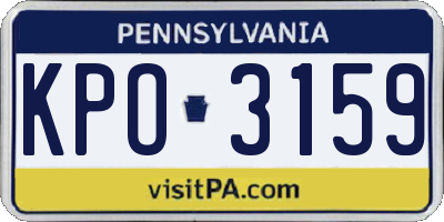PA license plate KPO3159
