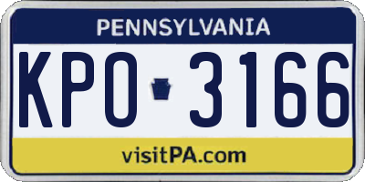 PA license plate KPO3166