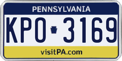 PA license plate KPO3169