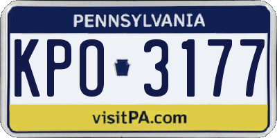PA license plate KPO3177