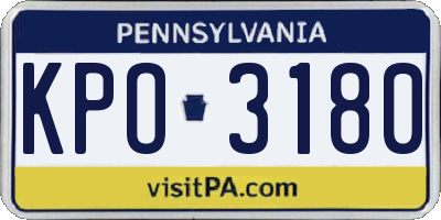 PA license plate KPO3180