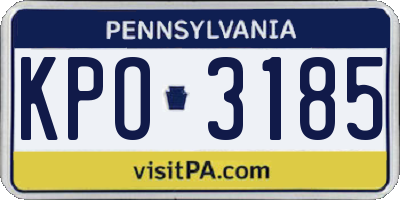 PA license plate KPO3185