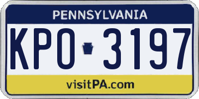 PA license plate KPO3197