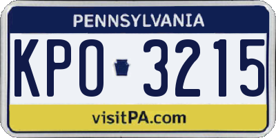 PA license plate KPO3215