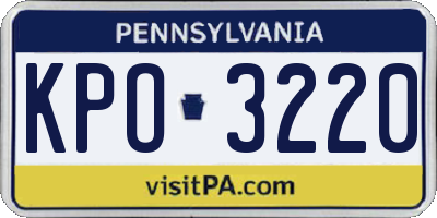 PA license plate KPO3220