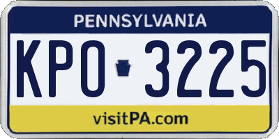 PA license plate KPO3225