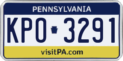 PA license plate KPO3291