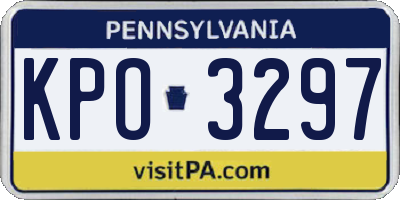 PA license plate KPO3297