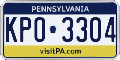 PA license plate KPO3304