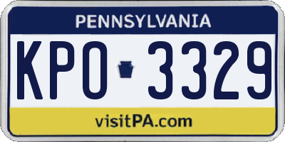 PA license plate KPO3329
