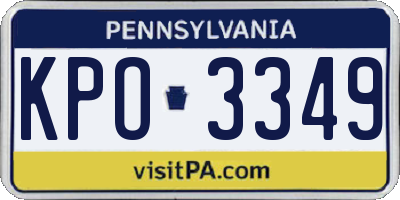 PA license plate KPO3349