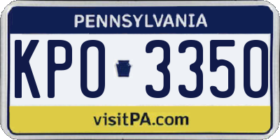 PA license plate KPO3350