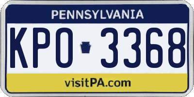 PA license plate KPO3368
