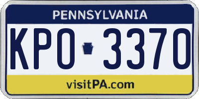 PA license plate KPO3370