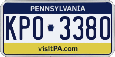 PA license plate KPO3380