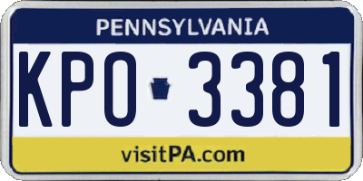 PA license plate KPO3381
