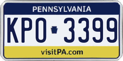 PA license plate KPO3399