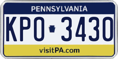 PA license plate KPO3430