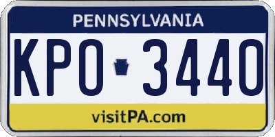 PA license plate KPO3440