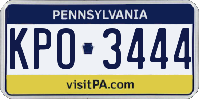 PA license plate KPO3444
