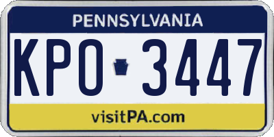 PA license plate KPO3447