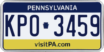 PA license plate KPO3459
