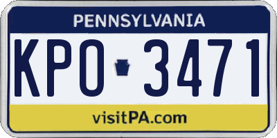PA license plate KPO3471