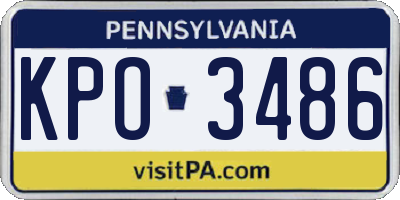 PA license plate KPO3486