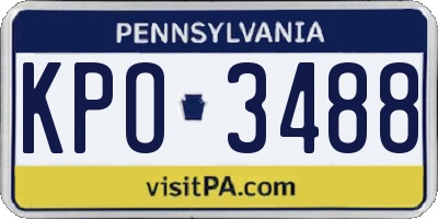 PA license plate KPO3488