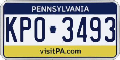 PA license plate KPO3493