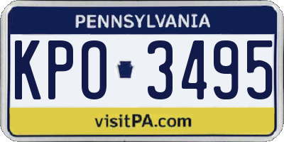 PA license plate KPO3495