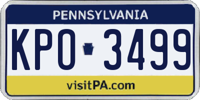 PA license plate KPO3499