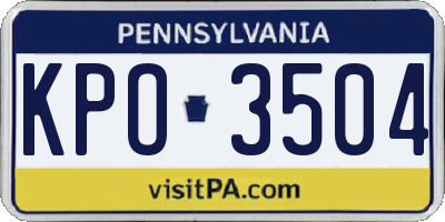 PA license plate KPO3504