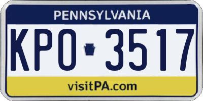PA license plate KPO3517