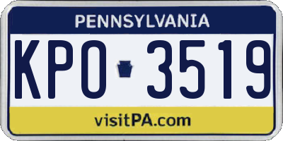PA license plate KPO3519