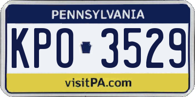 PA license plate KPO3529
