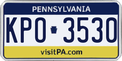 PA license plate KPO3530