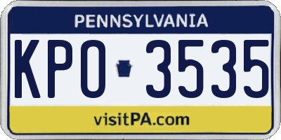 PA license plate KPO3535