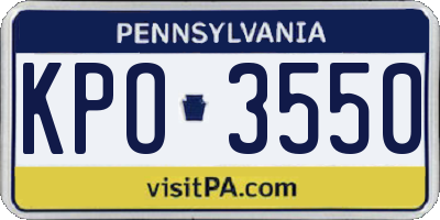 PA license plate KPO3550