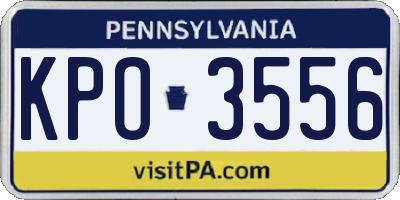 PA license plate KPO3556