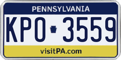 PA license plate KPO3559