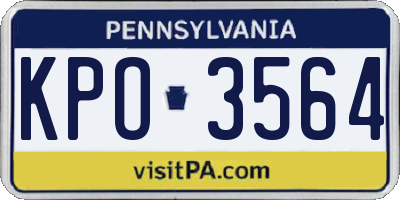 PA license plate KPO3564