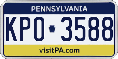 PA license plate KPO3588
