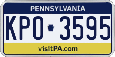 PA license plate KPO3595