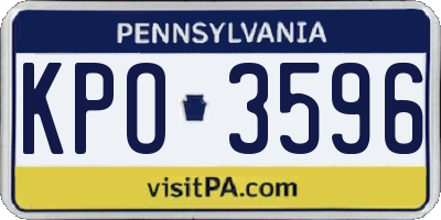 PA license plate KPO3596