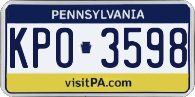 PA license plate KPO3598